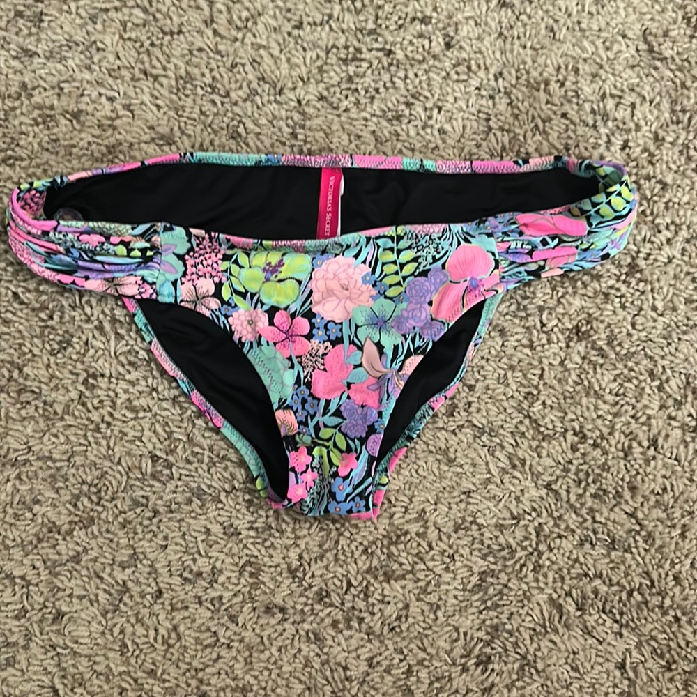 Victoria’s Secret neon floral bikini bottom. Size Small.